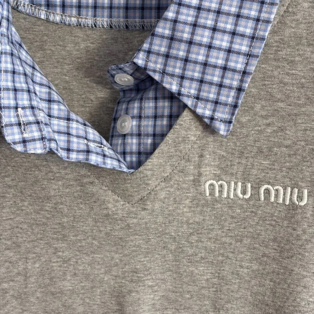 Miu Miu new faux two-piece plaid patchwork dress - Picture 3 of 9